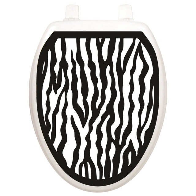 TATTOO TOILET TATTOOS BLK/WHT ZEBRA - OVAL