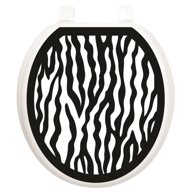 TATTOO TOILET TATTOOS BLK/WHT ZEBRA - ROUND