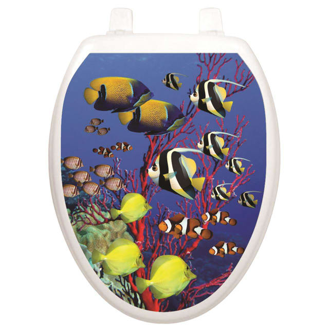 TATTOO TOILET TATTOOS CORAL REEF - OVAL