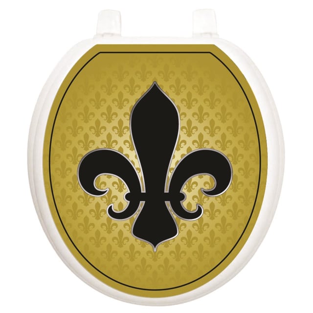 TATTOO TOILET TATTOOS FRENCH LILY BLK/GLD-ROUND