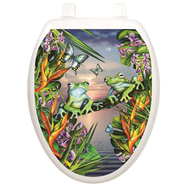 TATTOO TOILET TATTOOS FROGS IN MOONLIGHT - OVAL