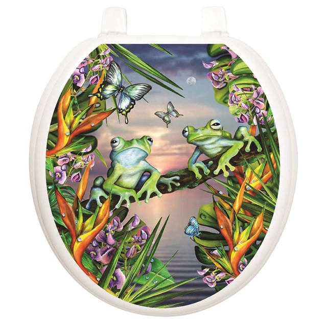 TATTOO TOILET TATTOOS FROGS IN MOONLIGHT- ROUND