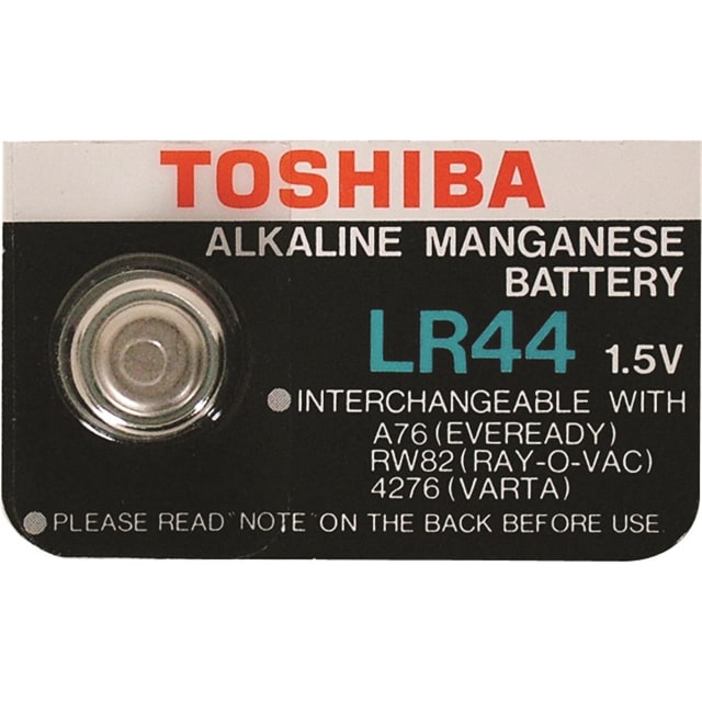 TOSHIBA ALKALINE LR44 BUTTON BATTERY2PK