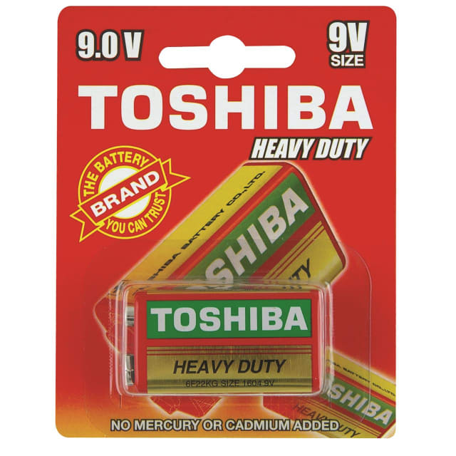 TOSHIBA 9V HEAVY DUTY BATTERY 1PK
