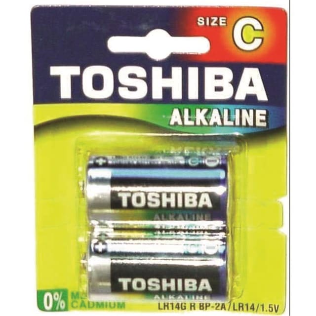 TOSHIBA C SUPER ALKALINE BATTERY 2PK