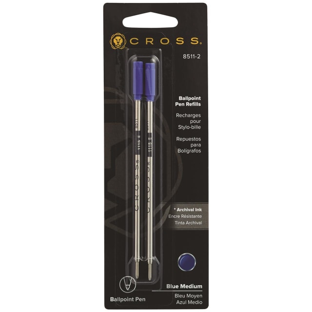 CROSS Refill Medium Blue Ballpoint 2 Pack