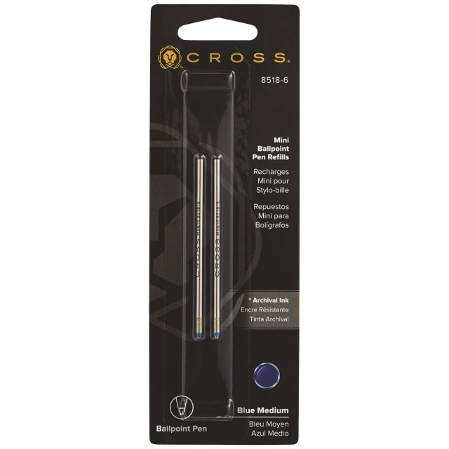 CROSS Refill Medium Blue Mini Ballpoint 2 Pack