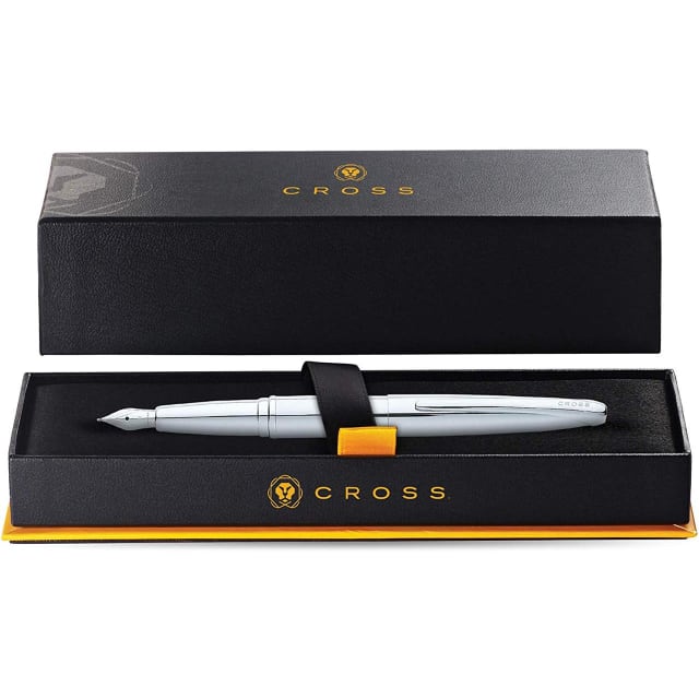 CROSS ATX Pure Chrome Fountain Pen, Medium Nib