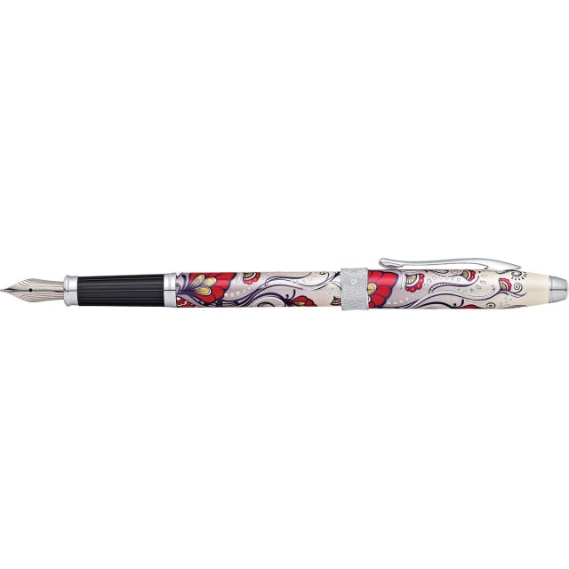 CROSS Botanica Red Hummingbird Vine Fountain Pen, Medium Nib