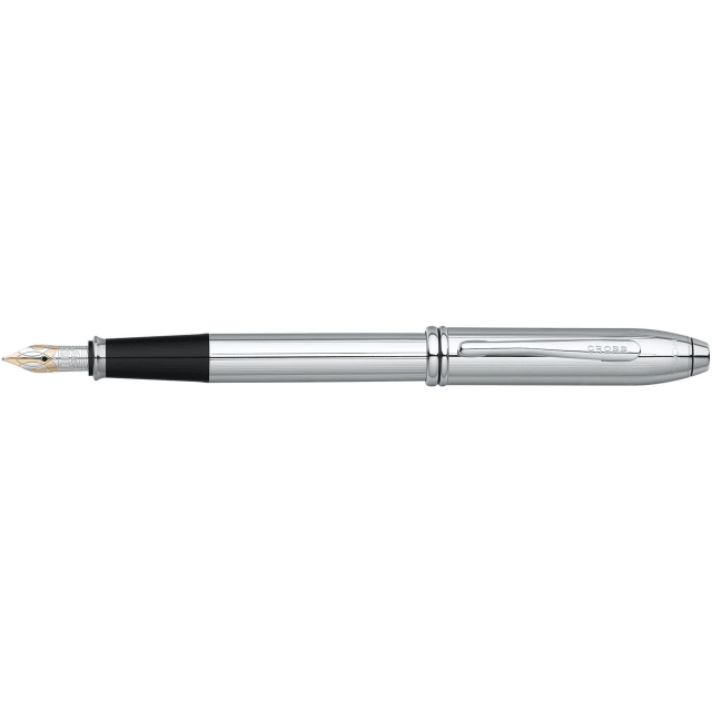 CROSS Townsend Lustrous Chrome Fountain Pen, Medium Nib