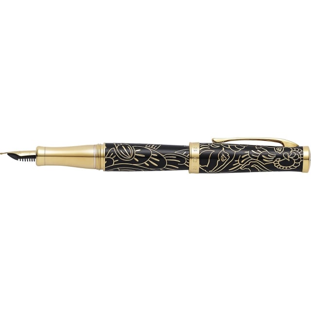 CROSS Year ot Goat Sauvage Black Lacquer 23CT Fountain Pen, Medium Nib