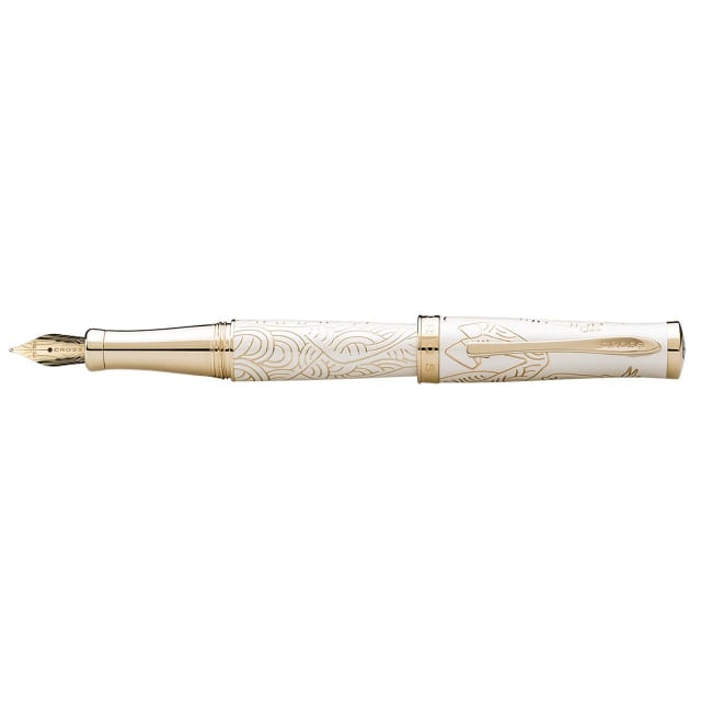 CROSS Year of Horse Sauvage White Lacquer /23ct Fountain Pen, Medium Nib