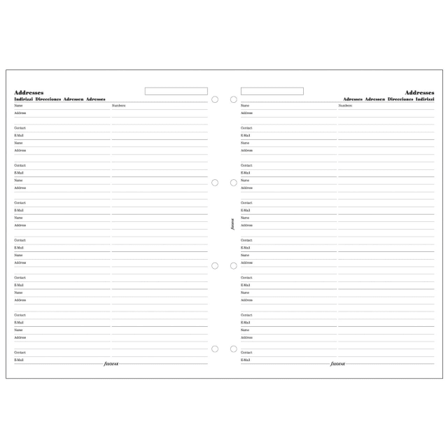 FILOFAX A4 5LANG NAM/ADD/CONT/EM/PH