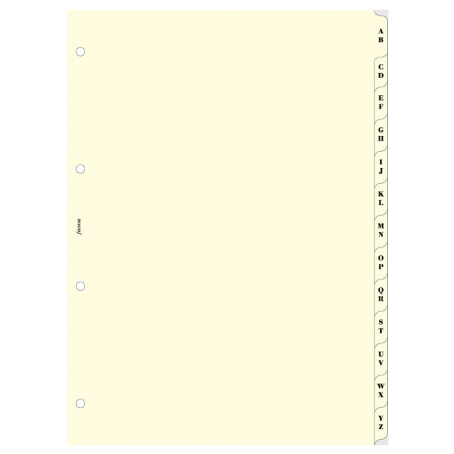 FILOFAX A4 A-Z INDEX CREAM 2 LTRS/TAB