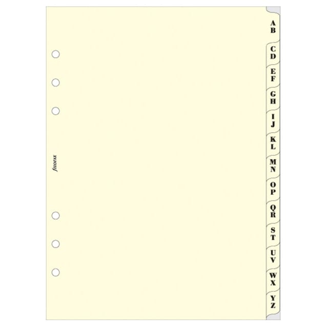 FILOFAX A5 A-Z INDEX CREAM 2 LTRS/TAB