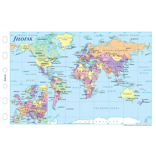 FILOFAX PKT ORGANISER WORLD MAP