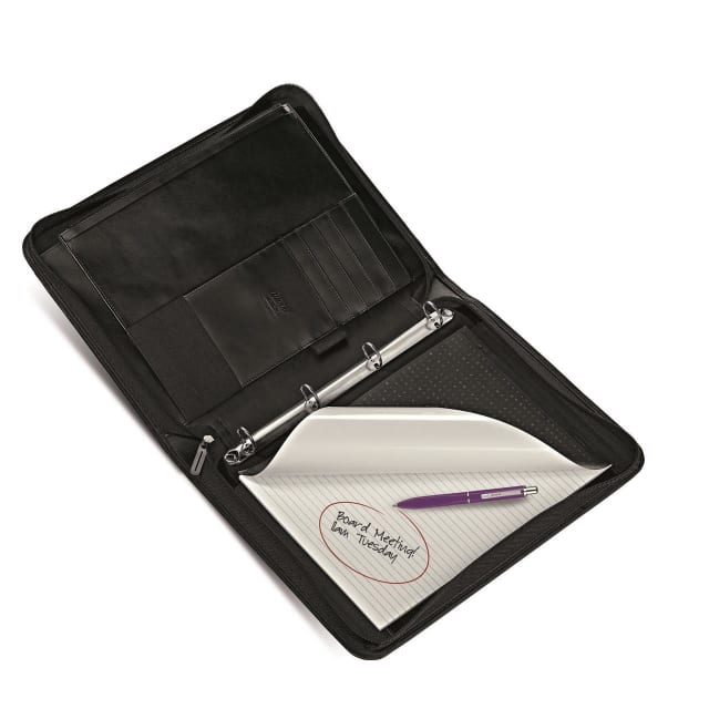 FILOFAX A4 METROPOL ZIP FOLDER W/RINGS BLACK