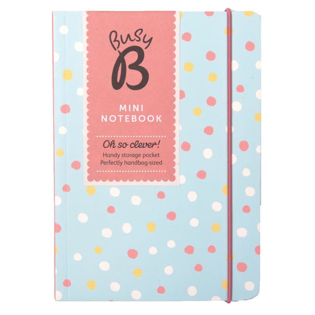 KTWO Busy B Mini Notebook A6 Blue Multi Dots