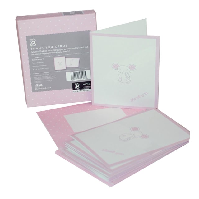 KTWO Baby B Thank You Cards Pink