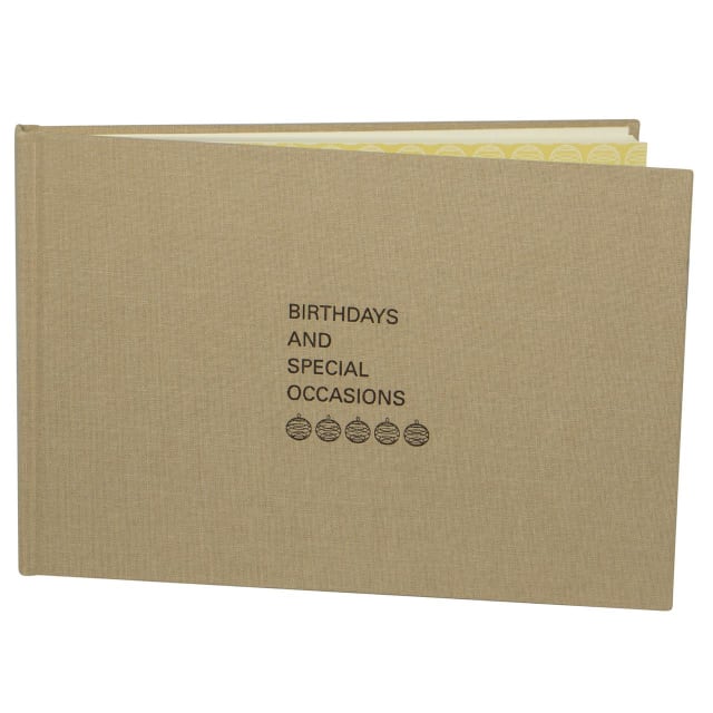 LANTERN STUDIOS Birthday Book Taupe