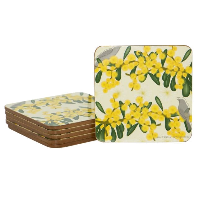 LANTERN STUDIOS Botanica Coaster Set 6 Wattle