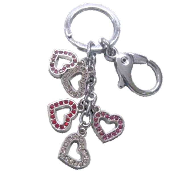 LIFEFX Multi Heart Diamante Keyring