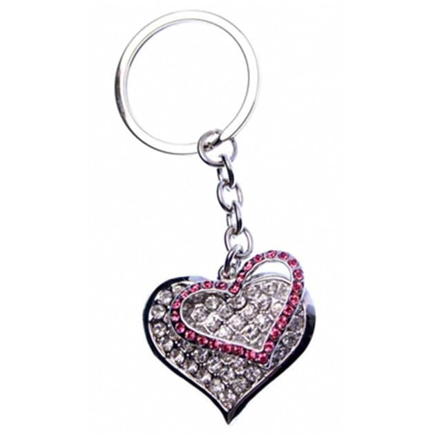 LIFEFX Two Heart Diam Keyring