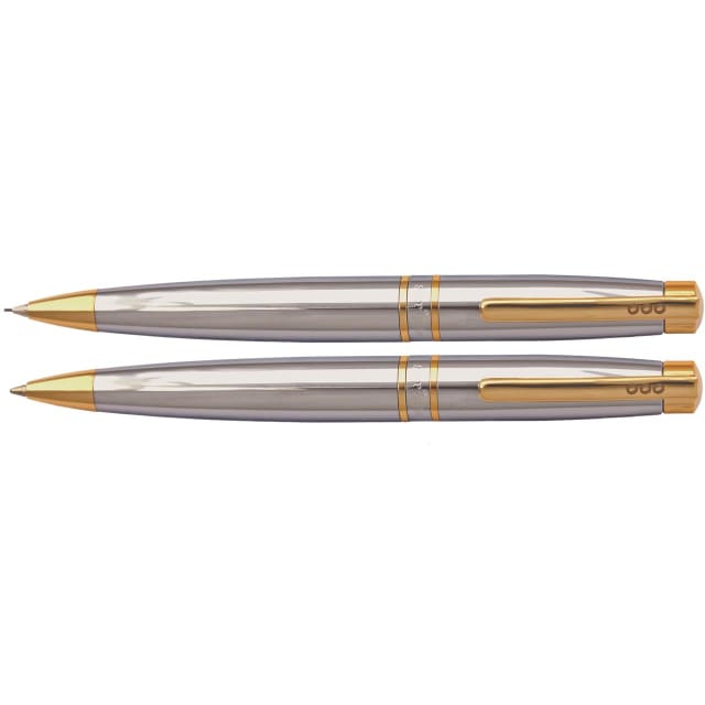 SCRIPTO Tribute Ballpoint Mechanical Pencil Chrome / Gold