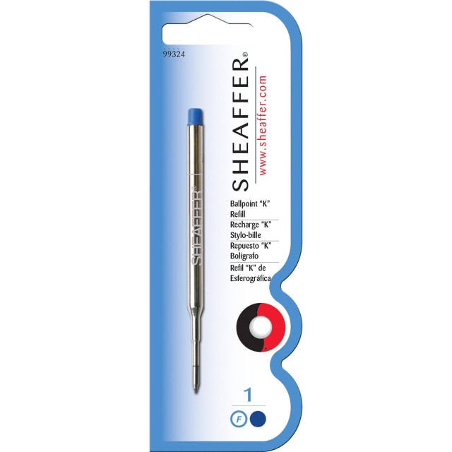 Sheaffer® Ballpoint Refill "K" Style - Blue Fine - Blister Card