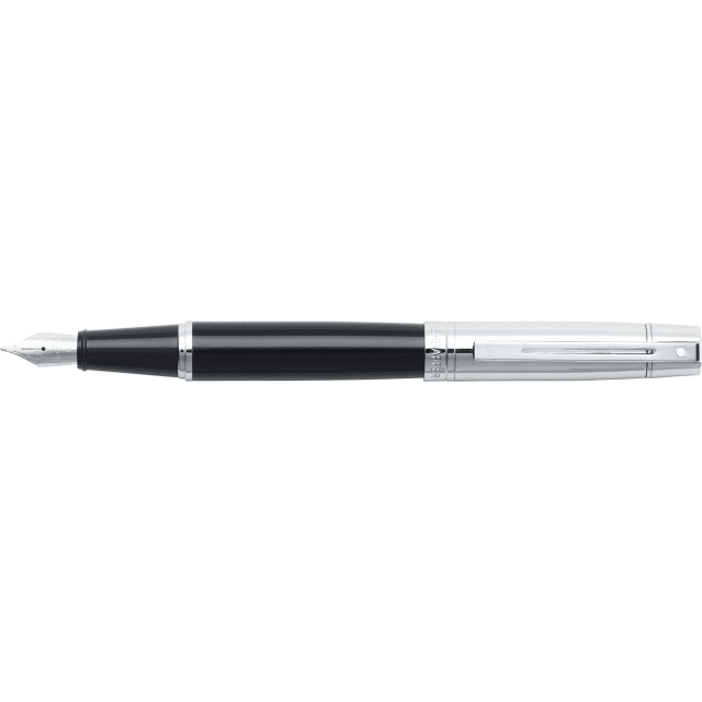 Sheaffer® 300 9314 Glossy Black Fountain pen with Chrome Cap and Chrome trim - Fine