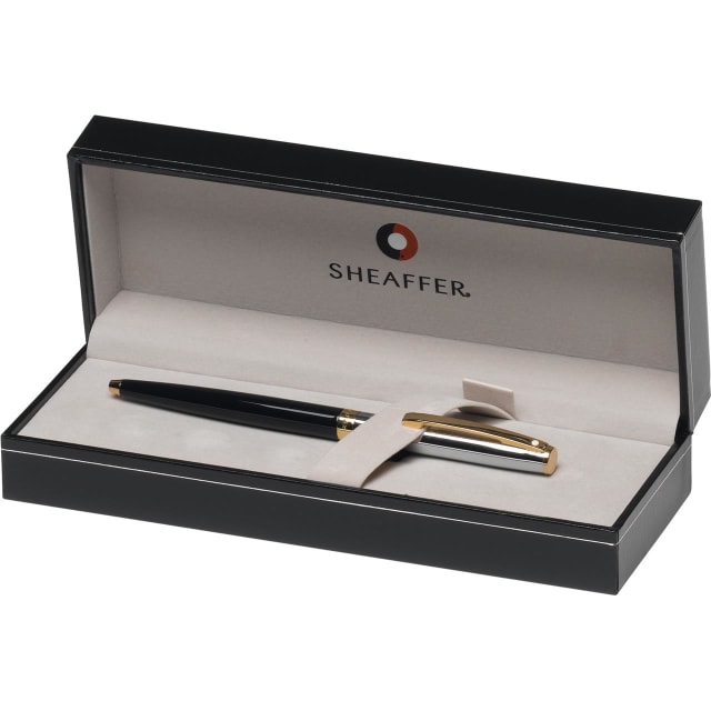 Sheaffer® SAGARIS 9475 Gloss Black Barrel and Chrome Cap Ballpoint Pen With Gold Tone trim