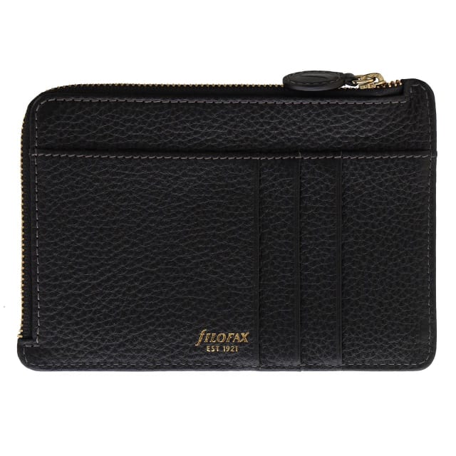 FILOFAX Classic Stitch Soft Zip Crd Hldr SLG Blk