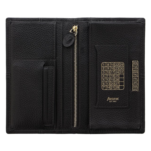 FILOFAX Classic Stitch Soft Travel Wllt SLG Blk
