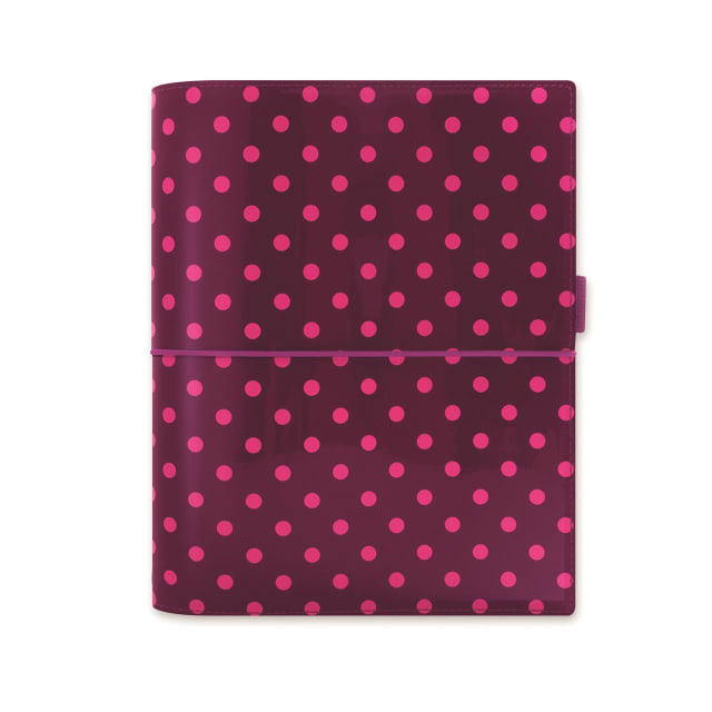 FILOFAX A5 DOMINO PTNT ORGANISER AUBERGINEwSPOTS
