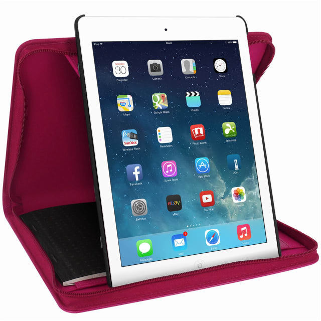 FILOFAX PENNYBRIDGE Lge ZIP IPAD AIR 2 RASPBERRY
