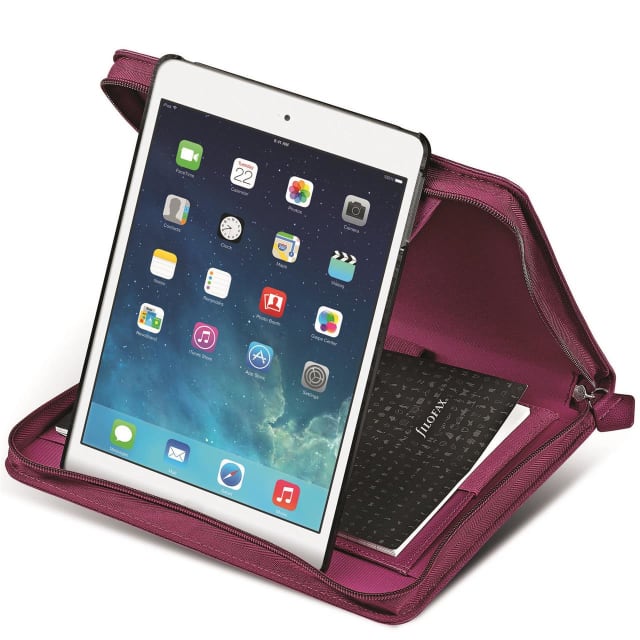 FILOFAX PENNYBRIDGE Lge ZIP IPAD AIR 2 RASPBERRY