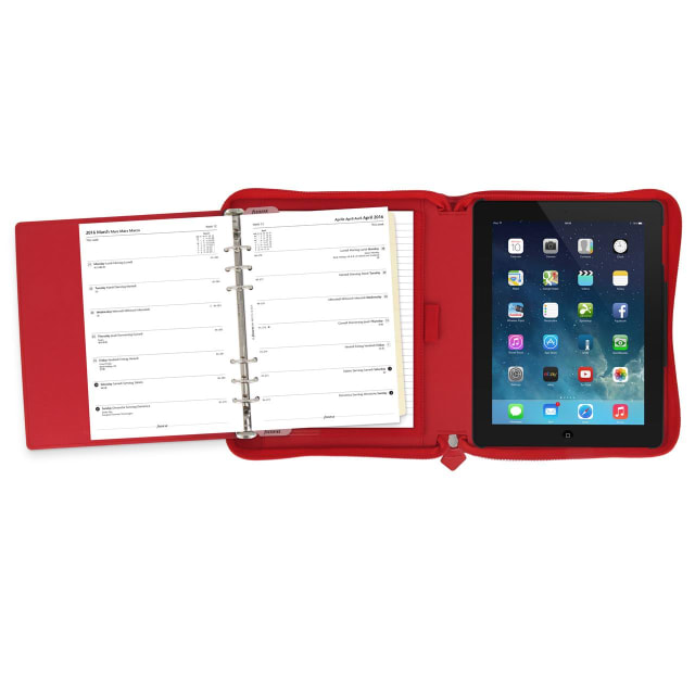 FILOFAX A5 SAFFIANO ORGANISER IPAD2/3/4 POPPY
