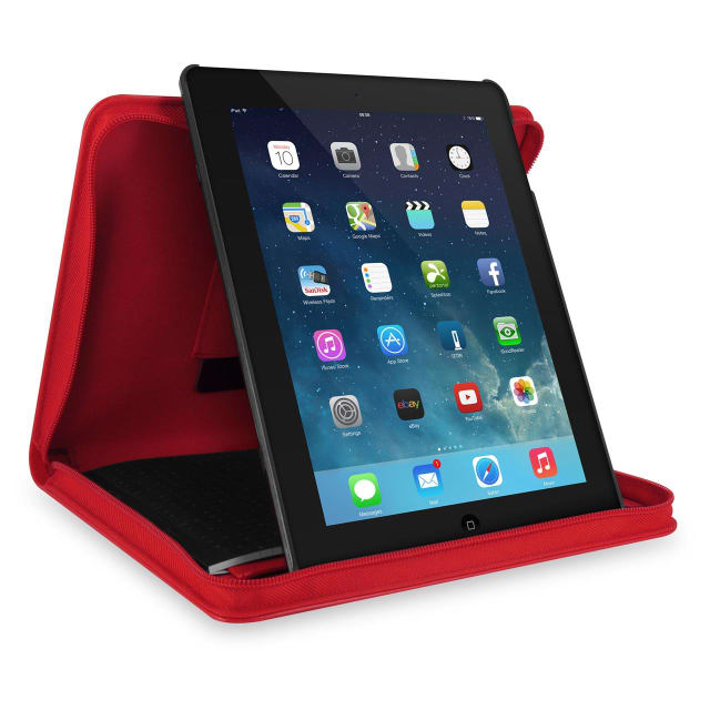 FILOFAX SAFFIANO Lge ZIP IPAD2,3,4 CASE POPPY