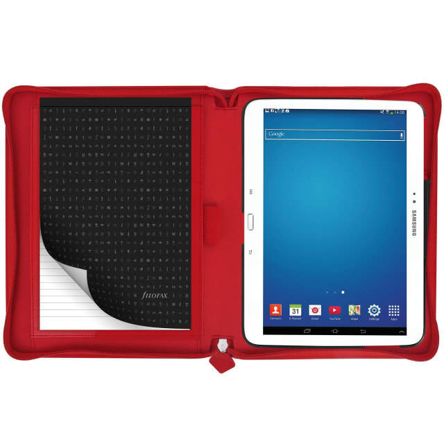 FILOFAX SAFFIANO Lge ZIP GALAXY3 CASE POPPY