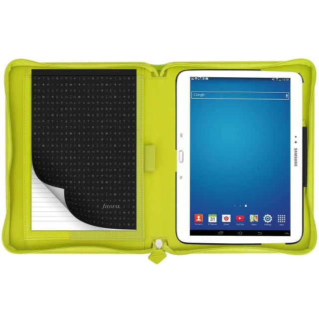 FILOFAX SAFFIANO Lg ZIP GALAXY3-10.1in CASE PEAR