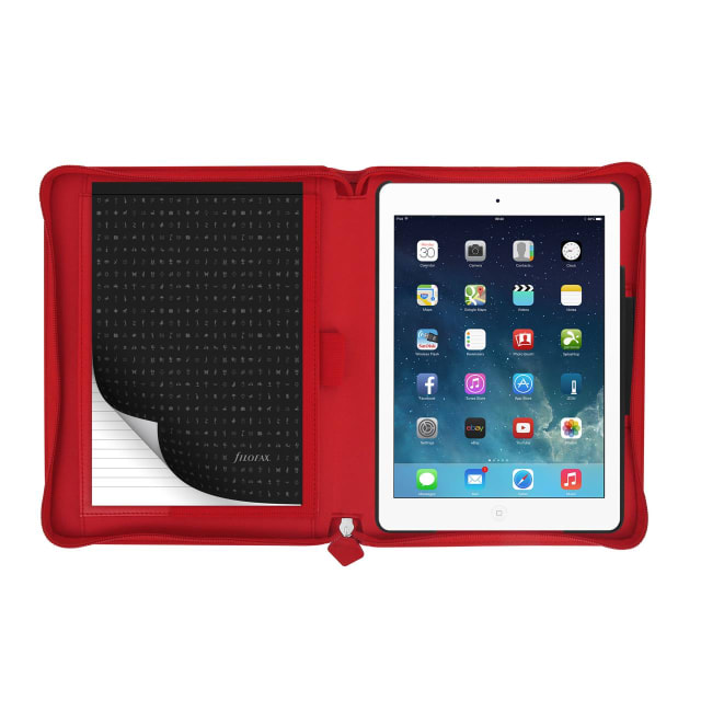 FILOFAX SAFFIANO LARGE ZIP IPAD AIR 2 POPPY