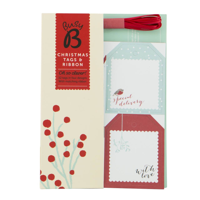 KTWO Busy B Christmas Tags Ribbon