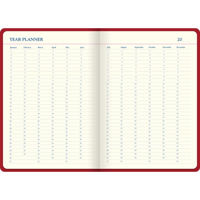 LETTS Icon A5 5 year Diary Red