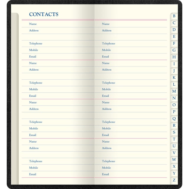 LETTS Origins Slim Pkt Address Book Blk