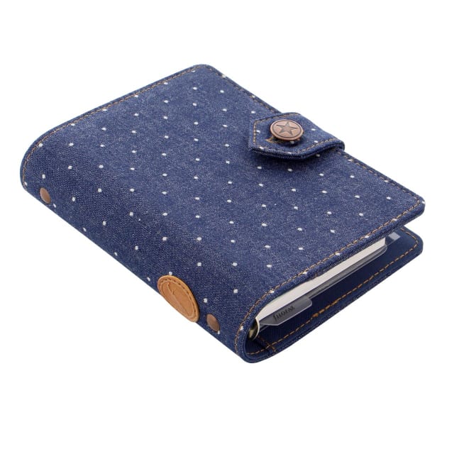 FILOFAX PKT DENIM DOTS ORGANISER INDIGO