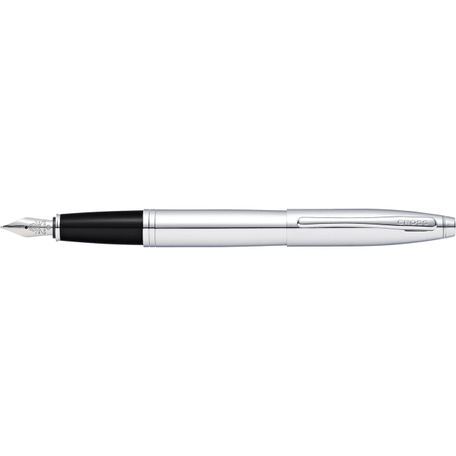 CROSS Calais Lustrous Chrome Fountain Pen, Medium Nib