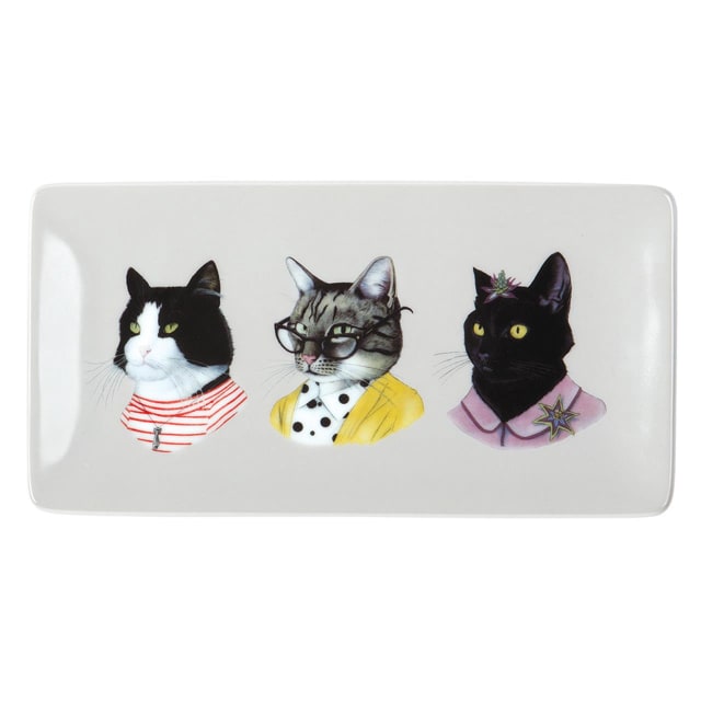 GALISON Porcelain Tray LG Berkley Bestiary Cat