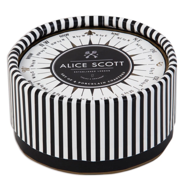GALISON Alice Scott 4pc Porcelain Coaster Set