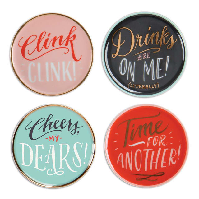 GALISON Porcelain Coaster Ladyfingers Leterpress