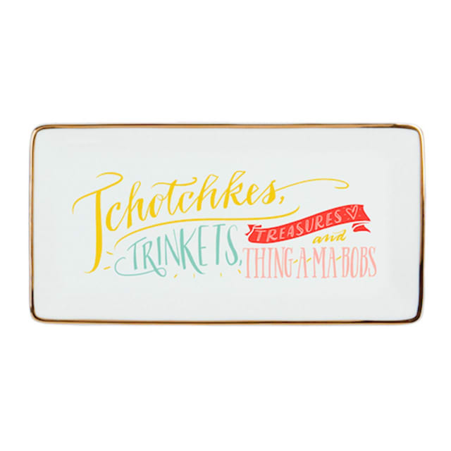 GALISON Porcelain Tray LG Ladyfingers Leterpress